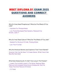 WSET DIPLOMA D1 EXAM 2025 QUESTIONS AND CORRECT ANSWERS