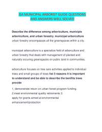 ISA Municipal Arborist Guide: Questions and Answers