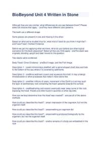 BioBeyond Unit 4: Written in Stone - Fossil Formation and Dating
