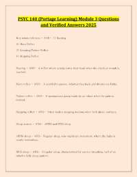 PSY 140 Clinical Psychology Module 3 Questions and Verified Answers Portage learning 2025