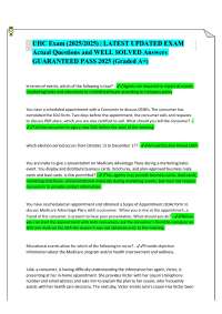 UHC Exam (2025/2025) | LATEST UPDATED EXAM Actual Questions and WELL SOLVED Answers GUARAN