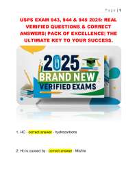 USPS EXAM 943, 944 & 945 2025: REAL  VERIFIED QUESTIONS & CORRECT  ANSWERS.