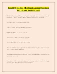 Psych140 Module 9 Portage Learning Questions and Verified Answers 2025