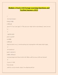 Module 5 Psych 140 Portage Learning Questions and Verified Answers 2025