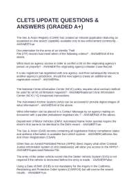 CLETS Update: Questions & Answers (Graded A+)