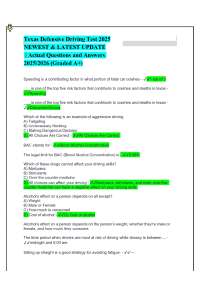 Texas Defensive Driving Test 2025 NEWEST & LATEST UPDATE | Actual Questions and Answers 20