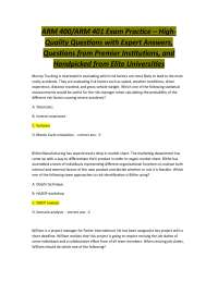 ARM 400/ARM 401 Exam Practice – High Quality Questions with Expert Answers,  Questions
