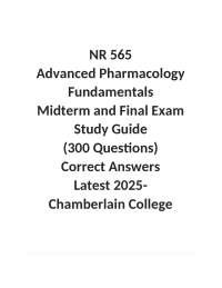 Advanced Pharmacology Fundamentals Exam Study Guide (Chamberlain)