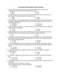 AC Machines (Transformer) Review Problems: A Comprehensive Guide with Solved Examples
