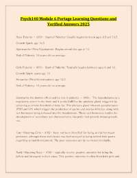 Psych140 Module 6 Portage Learning Questions and Verified Answers 2025