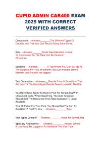 CUPID ADMIN CAR400 EXAM 2025: Questions and Answers