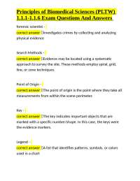 Biomedical Sciences (PLTW) Exam Questions and Answers: Forensic Science