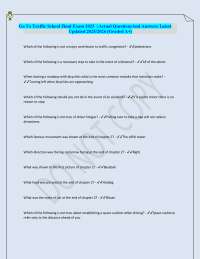 Go To Traffic School Final Exam 2025 | Actual QuestionsAnd Answers Latest Updated 2025/202