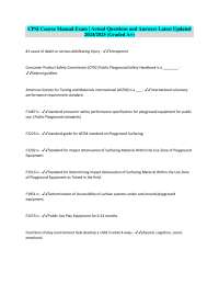 CPSI Course Manual Exam | Actual Questions and Answers Latest Updated 2024/2025 (Graded A+