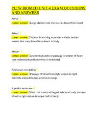 PLTW BIOMED UNIT 4 EXAM QUESTIONS AND ANSWERS