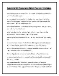 Servsafe 90 Questions With Correct Answers |Verified And Complete  Solutions