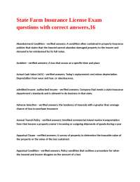 State Farm Insurance License Exam Questions and Answers