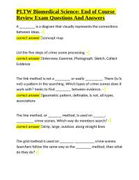 PLTW Biomedical Science: End of Course Review Exam Questions And Answers