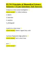 PLTW Principles of Biomedical Science: Semester I Exam Questions And Answers