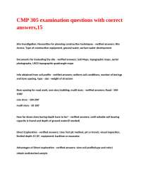 Site Investigation and Soil Testing: CMP 305 Examination Questions and Answers