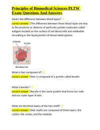 Principles of Biomedical Sciences PLTW Exam Questions And Answers