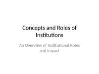 Institutions: Concepts, Roles, and Impact on Society and Development