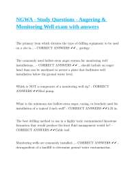 Monitoring Well Construction: Study Questions and Answers