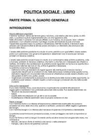 Riassunto completo libro "Le politiche di welfare"