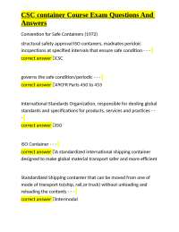 CSC container Course Exam Questions And Answers