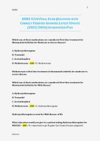 NURS 5334 FINAL EXAM QUESTIONS WITH CORRECT VERIFIED ANSWERS LATEST UPDATE (2025/2026)