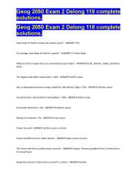 Geog 2050 Exam 2 Solutions: Oceans, Atmosphere, and Water Cycle