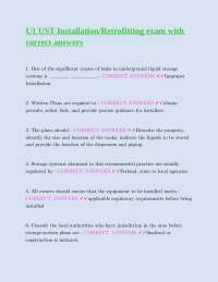 U1 UST Installation/Retrofitting Exam with Correct Answers