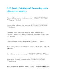 Painting and Decorating Exam with Correct Answers