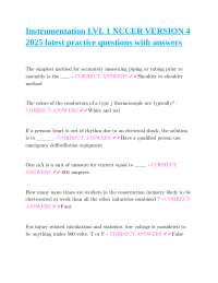 Instrumentation LVL 1 NCCER VERSION 4 Practice Questions and Answers
