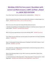 Workday HCM Pro Core exam ( Questions with  correct verified answers ) 100% verified ;;;Ra
