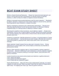 Autism Spectrum Disorder: A Comprehensive Study Sheet for BCAT Exam Preparation