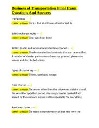 Business of Transportation Final Exam: Questions and Answers