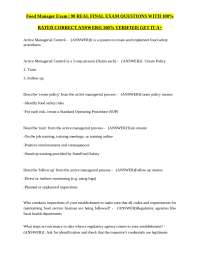 Food Manager Exam: 90 Real Final Exam Questions with Answers