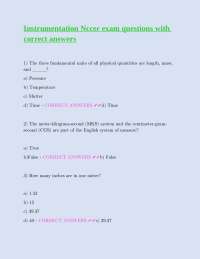 Instrumentation Nccer exam questions with correct answers