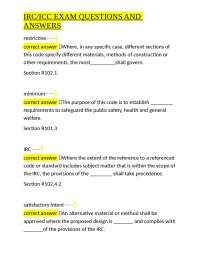 IRC/ICC Exam Questions and Answers: A Guide to Building Codes