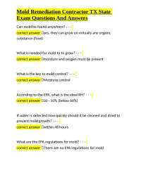 Mold Remediation Contractor TX State Exam Questions And Answers