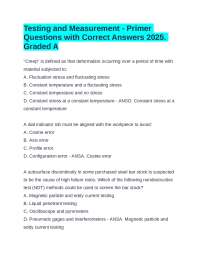 Testing and Measurement Primer: Multiple Choice Questions with Answers