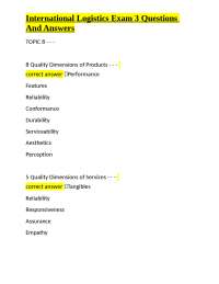 International Logistics Exam 3 Questions and Answers: Topics 8-15