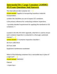 Intermodal Dry Cargo Container (AMMO43) Exam Questions And Answers