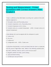 Testing and Measurement Primer: Questions with Correct Answers