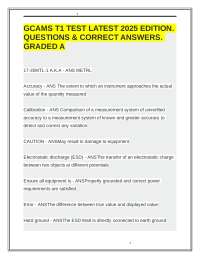 GCAMS T1 TEST LATEST 2025 EDITION: Questions & Correct Answers