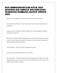 RCFE ADMINISTRATOR EXAM ACTUAL 2025 QUESTIONS AND COMPLETE SOLUTIONS |100% GUARANTEED PASS