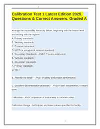 Calibration Test 1: Questions and Answers for Instrumentation and Process Control