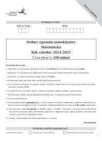 Egzamin ósmoklasisty z matematyki gwo 2024/2025