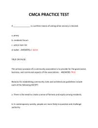 CMCA Practice Test: Community Association Management